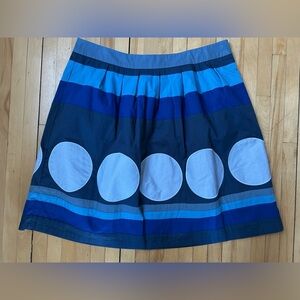 Boden Blue Circle and Stripe Skirt